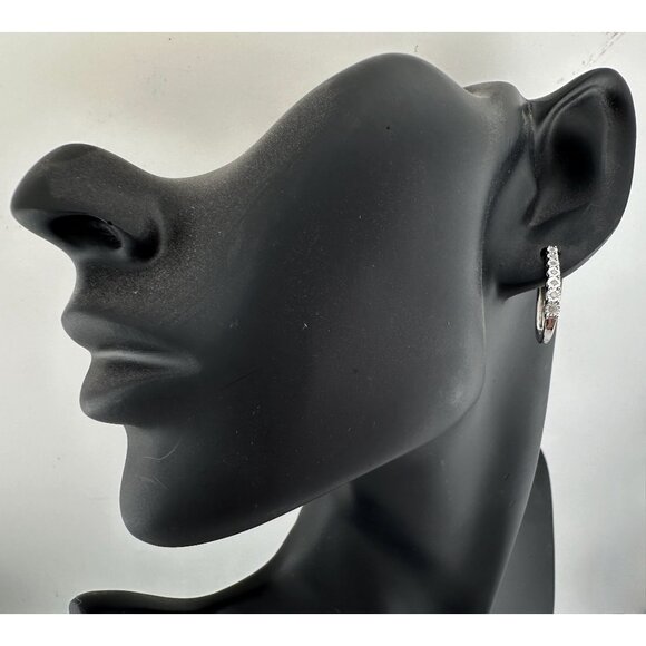 1/5 Carat Diamond Hoop Earrings - Picture 4 of 11